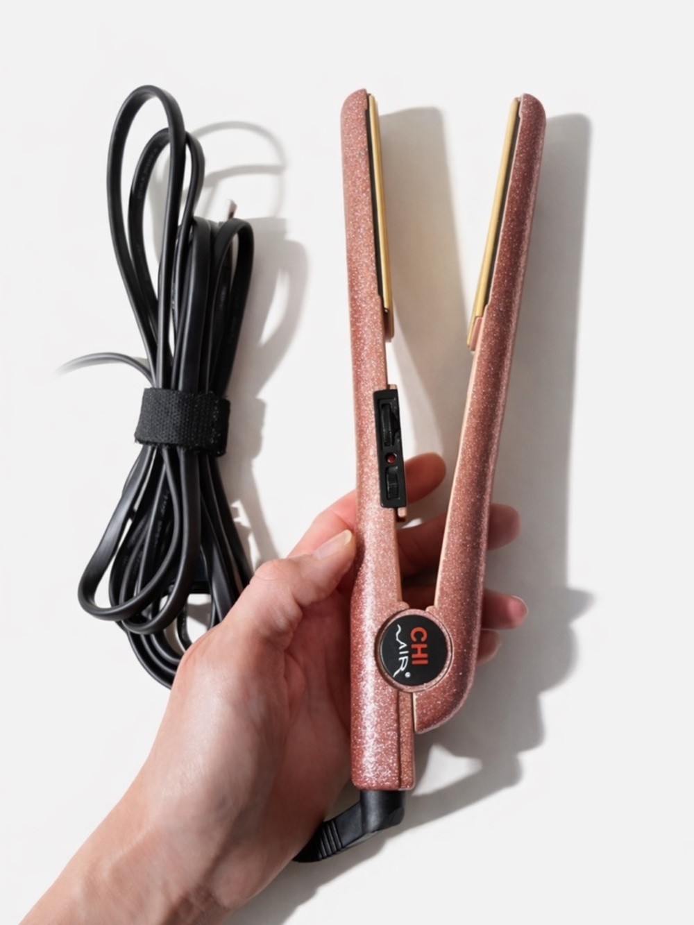 CHI Air Ceramic Flat Iron 1” Rose Gold Glitter Hair Straightener Tested